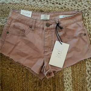 Cotton On Pink Jean Shorts Frayed Hem
